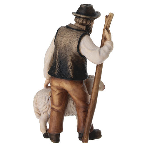 Wooden shepherd figurine with sheep Heimatland nativity scene 9.5 cm Val Gardena 4