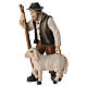 Wooden shepherd figurine with sheep Heimatland nativity scene 9.5 cm Val Gardena s2