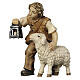 Wooden figurine of a young shepherd with sheep and lantern for 9.5 cm Heimatland Nativity Scene, Val Gardena s1