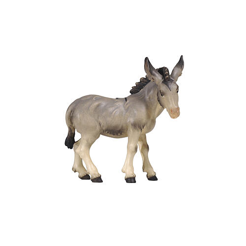 Donkey figurine for nativity scene 12 cm in colored wood Heimatland Val Gardena 2