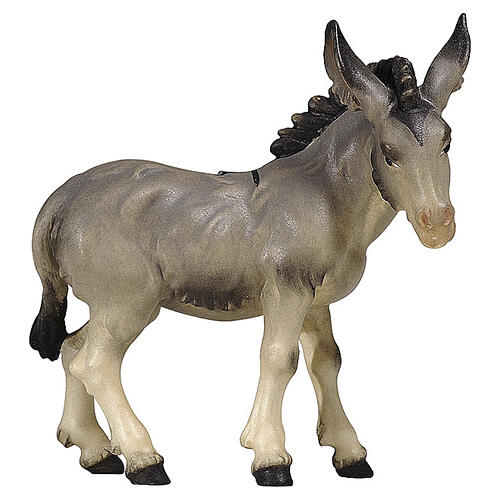 Donkey figurine for nativity scene 12 cm in colored wood Heimatland Val Gardena 1