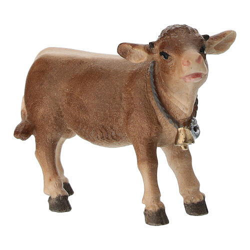 Calf wooden figurine of 12 cm Heimatland Nativity Scene of the Val Gardena 2