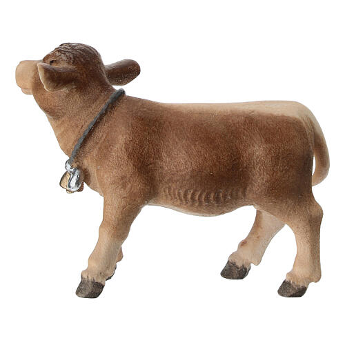 Veau pour crèche Heimatland 12 cm bois coloré Val Gardena 3