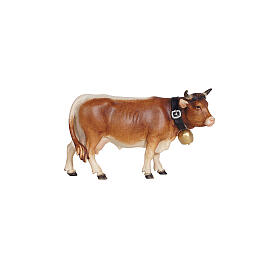 Vaca cabeza hacia la derecha 9,5 cm belén Heimatland de madera coloreada Val Gardena