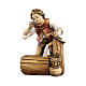 Girl with fountain, painted wood character for 9.5 cm Heimatland Nativity Scene, Val Gardena s2
