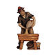 Pastore con mangiatoia in legno dipinto presepe 9,5 cm Heimatland Val Gardena s1