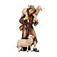 Pastor com ovelhas peça de madeira pintada para presépio Heimatland 9,5 cm Val Gardena s2
