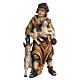 Shepherd with 2 goats, painted wood figurine, Val Gardena 12 cm Heimatland Nativity Scene s1