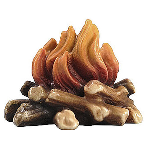 Lagerfeuer, Holz coloriert, für 12 cm Heimatland-Krippe, Grödner Kunsthandwerk 1