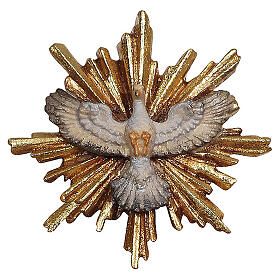 Paloma con rayos dorados 9,5 cm madera pintada belén Heimatland Val Gardena