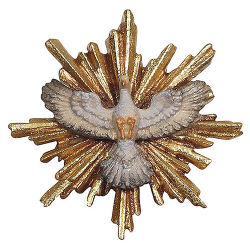 Colomba con raggiera presepe legno dipinto 12 cm Heimatland Val Gardena  1