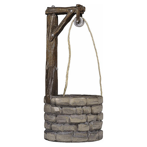 Brunnen, Holz coloriert, für 9,5 cm Heimatland-Krippe, Grödner Kunsthandwerk 1