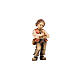 Child with trumpet painted wood 9.5 cm Heimatland Val Gardena s1