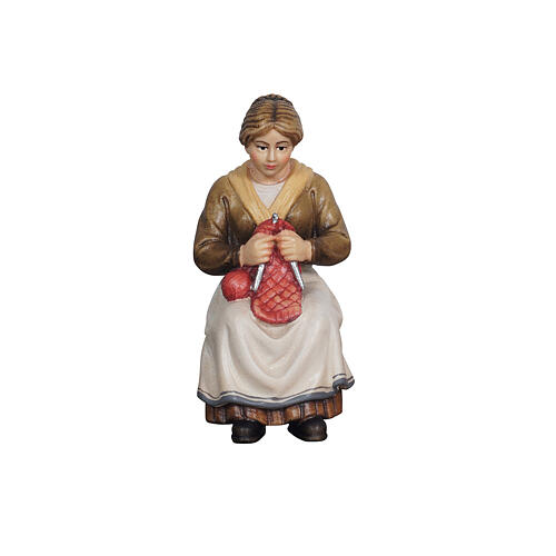 Grandmother, painted wooden figurine for 12 cm Heimatland Nativity Scene, Val Gardena 1