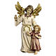 Anjo da guarda com criança 12 cm presépio Heimatland madeira pintada Val Gardena s1