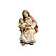 Woman sitting with her child, painted wooden figurine for 12 cm Heimatland Nativity Scene, Val Gardena s1