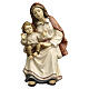 Woman sitting with her child, painted wooden figurine for 12 cm Heimatland Nativity Scene, Val Gardena s1