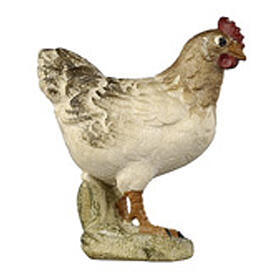 Gallina de pie belén Heimatland 9,5 cm madera pintada Val Gardena