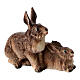 Groupe lapins 12 cm figurine crèche Heimatland bois peint Val Gardena s3