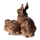 Groupe lapins 12 cm figurine crèche Heimatland bois peint Val Gardena s4