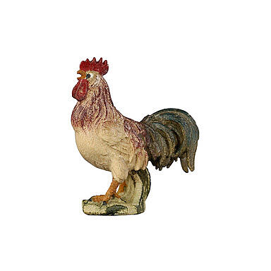 Rooster, animal for 12 cm Heimatland Nativity Scene, Val Gardena painted wood 1