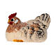 Poule assise 12 cm figurine crèche Heimatland bois peint Val Gardena s1