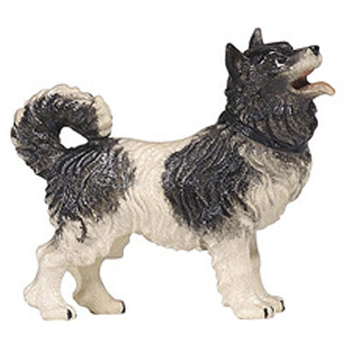 Dog figure 12 cm painted wood nativity scene Heimatland Val Gardena 1