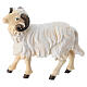 Ram figurine with head to the left for 9.5 cm Heimatland Nativity Scene, Val Gardena, painted wood s1