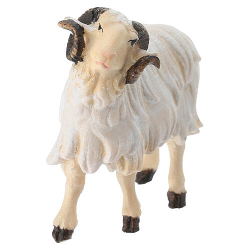 Ram head on the left painted wood 9.5 cm Heimatland Val Gardena nativity scene 2