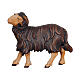 Black ram figurine with head to the left for 9.5 cm Heimatland Nativity Scene, Val Gardena, painted wood s1