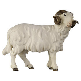 Carnero cabeza a la derecha 9,5 cm belén Heimatland madera pintada Val Gardena