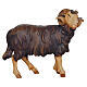 Black ram figurine with head to the right for 9.5 cm Heimatland Nativity Scene, Val Gardena, painted wood s1