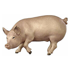 Pig nativity scene 12 cm Heimatland painted wood Val Gardena