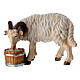 White ram with bucket Heimatland nativity scene 12 cm painted wood Val Gardena s1