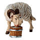 White ram with bucket Heimatland nativity scene 12 cm painted wood Val Gardena s2