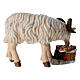 White ram with bucket Heimatland nativity scene 12 cm painted wood Val Gardena s3