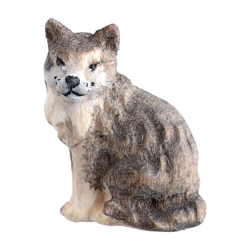 Katze sitzend, Holz coloriert, für 9,5 cm Heimatland-Krippe, Grödner Kunsthandwerk 1