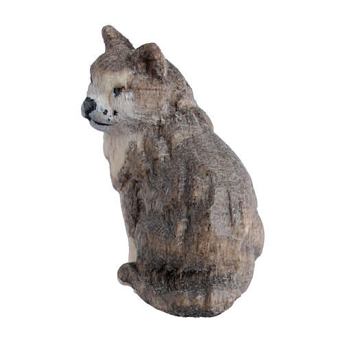 Gatto 9,5 cm presepe legno dipinto Heimatland Val Gardena  3