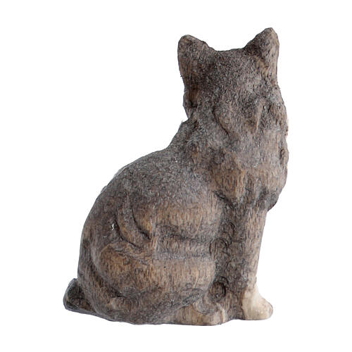 Gatto 9,5 cm presepe legno dipinto Heimatland Val Gardena  4