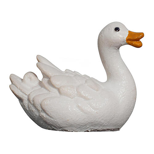 Pato nadando derecha 9x5 cm belén madera pintada Heimatland Val Gardena 1