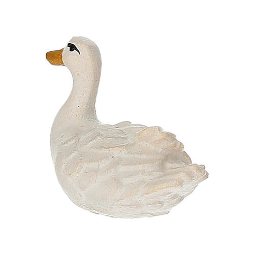 Goose, swimming to the left, for 9.5 cm painted wood Heimatland Nativity Scene of Val Gardena 3