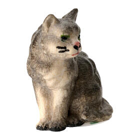 Cat for painted wood Heimatland Nativity Scene with 12 cm characters, Val Gardena