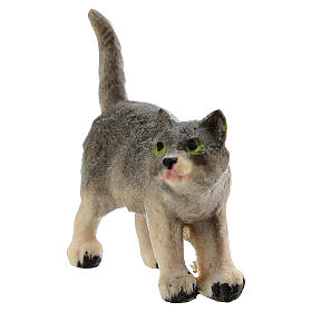 Standing cat for 9.5 cm painted wood Heimatland Nativity Scene of Val Gardena