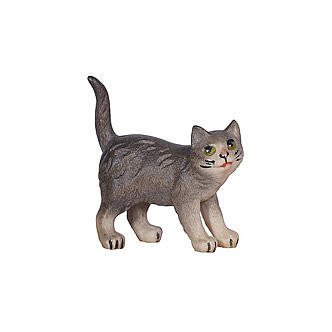 Gatto in piedi 9,5 cm presepe Heimatland legno dipinto Val Gardena 2