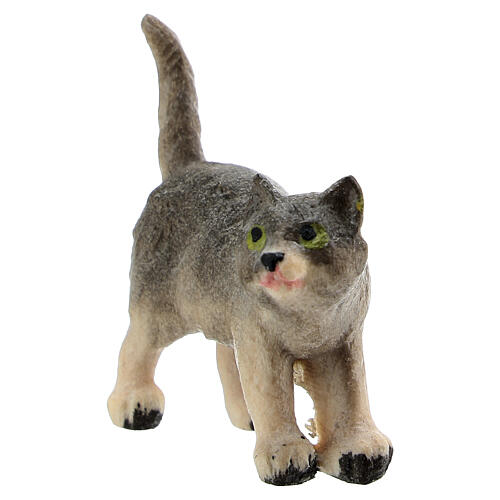 Kot stojący, figurka do szopki 9,5cm Heimatland, drewno malowane Val Gardena 2