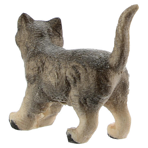 Gato de pé para presépio Heimatland de 9,5 cm, madeira pintada do Val Gardena 3