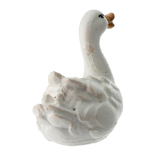 Goose, swimming to the right, for painted wood Heimatland Nativity Scene with 12 cm characters, Val Gardena 3