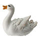 Goose, swimming to the right, for painted wood Heimatland Nativity Scene with 12 cm characters, Val Gardena s2