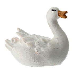 Anatra che nuota destra presepe 12 cm Heimatland legno dipinto Val Gardena 