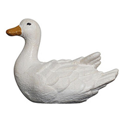 Pato nadando izquierda 12 cm madera pintada belén Heimatland Val Gardena 1